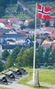 Die norwegische Flagge im Wind